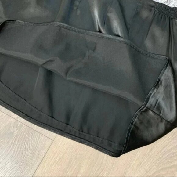 Mink pink Stripes Satin Mini Dress Short Sleeve  Black White Size Small - Picture 9 of 16